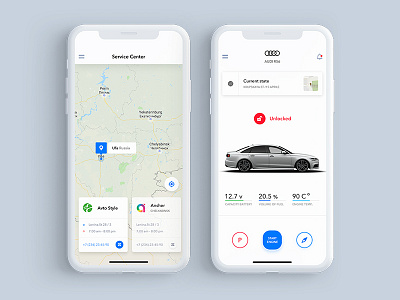 car_app car iphone map smart start travel ui ux web white x