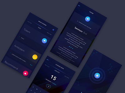 astrological calendar astrological blue blue dark calendar dark list logo mobile app ui ux