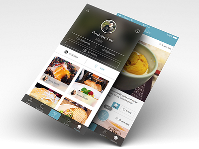 "Bookmark" Your Favorite Food Dishes flat food gradient photo sharing social app translucent