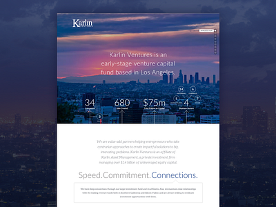 Karlin Ventures Web Page flat graphic icons infographic modern page purple responsive simple sleek thin website