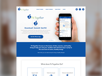 Fit Together App Landing Page download fit fitness gym health ios landing page marketing