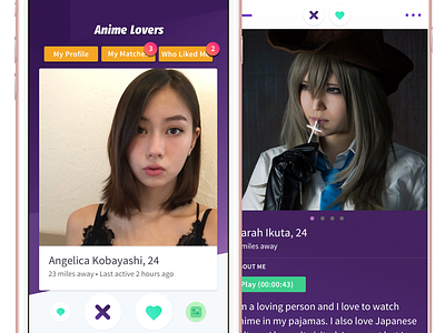 Anime Lovers - Dating App for Anime Fans anime dating ios iphone love purple tinder