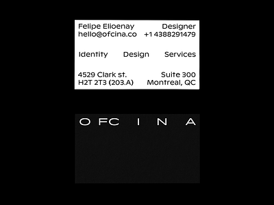 ofcina.co — business card minimalism minimalist studio typography