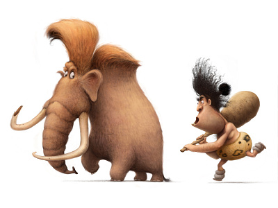 Hunting character design mammoth tribe