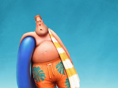 Sunburn beach boy character design
