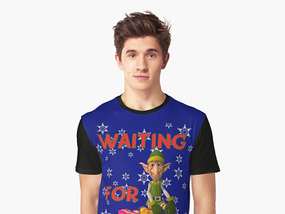 Waiting for santa christmas t-shirt sled