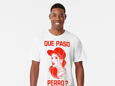 Que paso perro? funny t-shirt girl in red