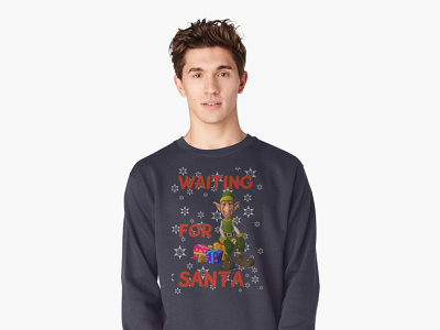 Waiting for santa christmas t-shirt sled