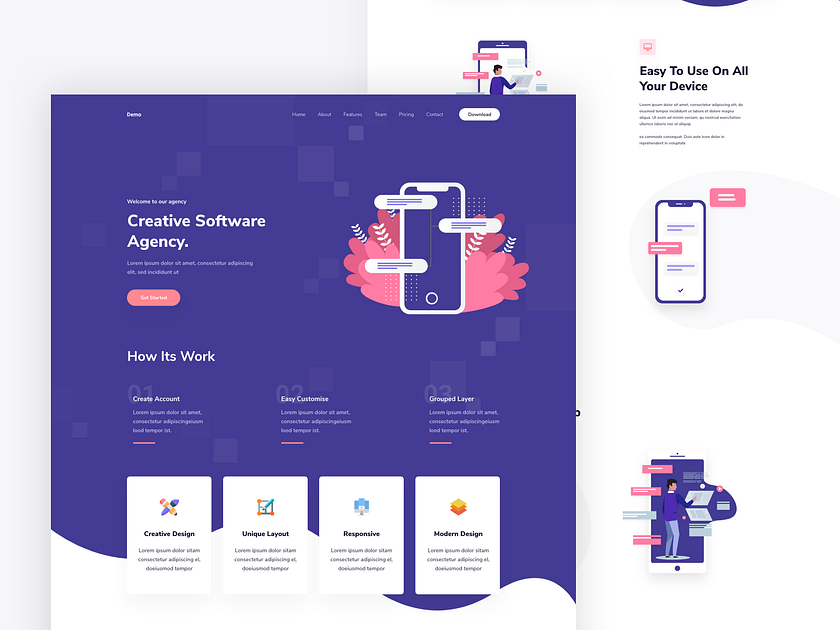 App Landing Page by Tufayel Ahmed Nayef for Pixeleton on Dribbble