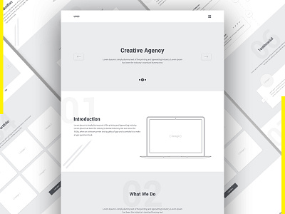 Creative Agency : Wireframe agency best shot business clean creative debut dribbble minimal template ui ux wirframe