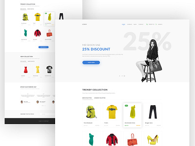 E-Commerce Landing Page design e commerce fashion landing page online store template typography ui ux web whistle