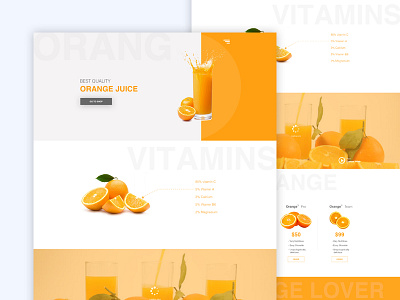 Orange Juice Landing Page best shot funny dribbble flavour juice landing page template orange product typography ui ux