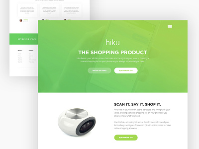hiku : Product Landing Page case study design experience hiku interface landing page page ui user ux web website
