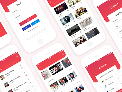 Flames Music App : iOS UI Kit