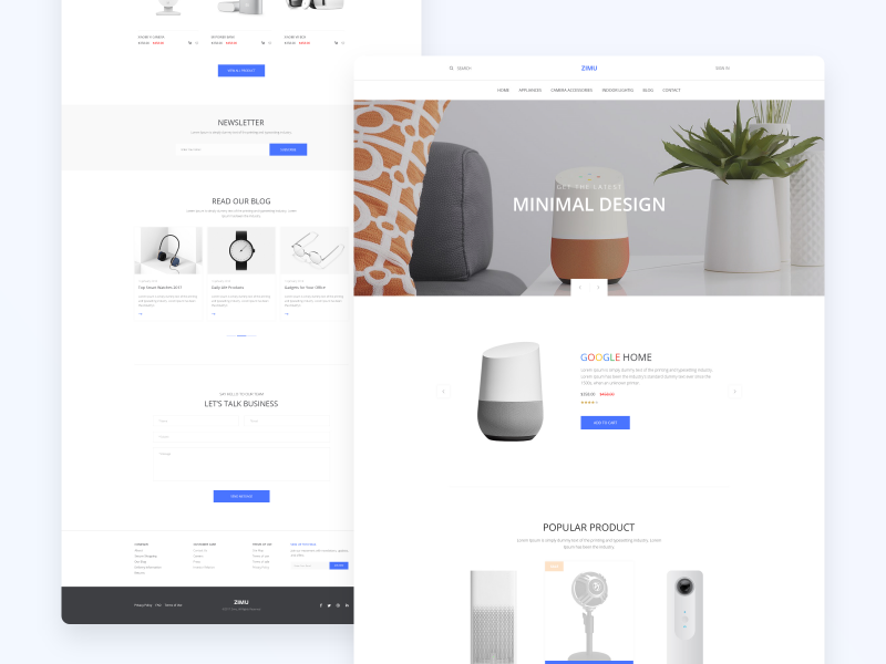 ZIMU : E-commerce Web Template by Tufayel Ahmed Nayef on Dribbble