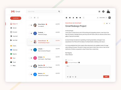 Gmail Redesign Challenge app cloud conversation desktop email gmail google inbox message product ui ux