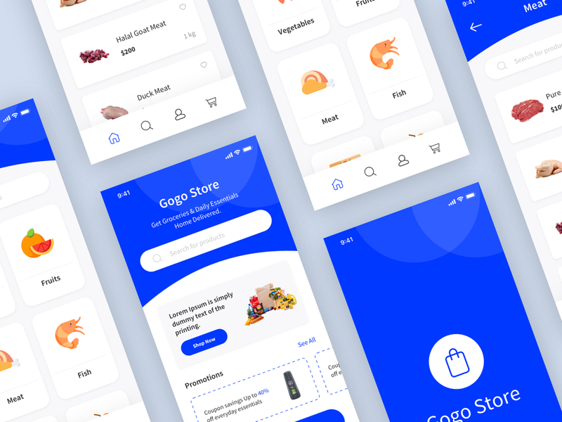 Grocery App Concept 2019 clean creative app application design app ui ux ecommerce buy category grocery shop store illustrator illustration logo interface ios layout minimal ui ux payment card food product design mobile shopping order cart