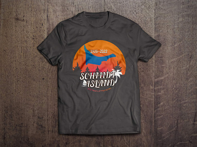 Schmidt Island 100 years celebration customise tee shirt design. adobe illusrtator branding graphic design t shirt design