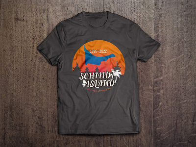 Schmidt Island 100 years celebration customise tee shirt design.