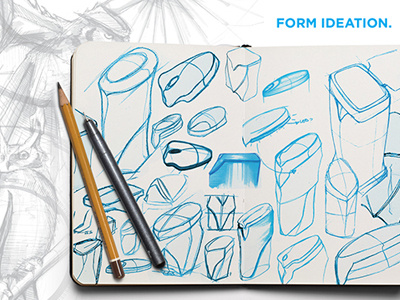 Form Ideation form exploration sketch inspired bmw can trash owl