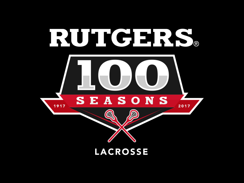 Rutgers MLAX 100 Seasons Logo lax logo lacrosse rutgers