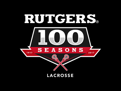 Rutgers MLAX 100 Seasons Logo