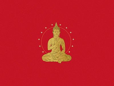 Golden Budha Illustration bangkok buda budha golden icon red thailand