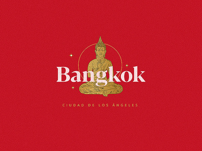 Bangkok Badge illustration asia badge bangkok buda budha golden icon illustration logo red tailanda thailand travel