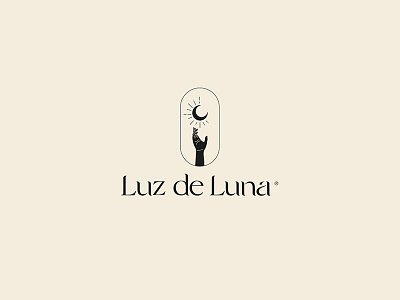 Logo Luz de Luna branding custom type hand illustration logo design logotype minimal minimal logo moon
