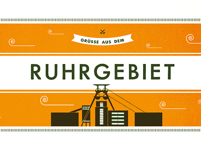 Ruhrgebiet card illustration print