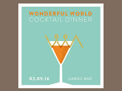 Wonderful World Cocktaildinner illustration print