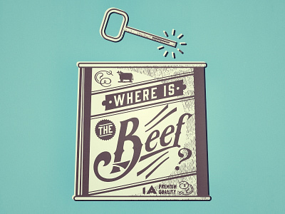 Beef illustration print typography