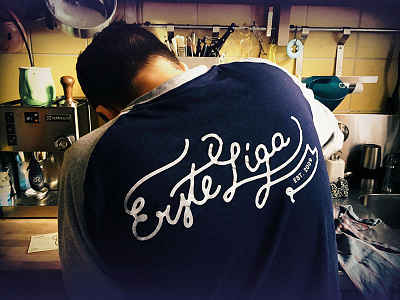 Erste Liga Baseballshirt lettering typography