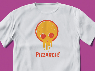 pizzargh! illustration pizza shirt skull