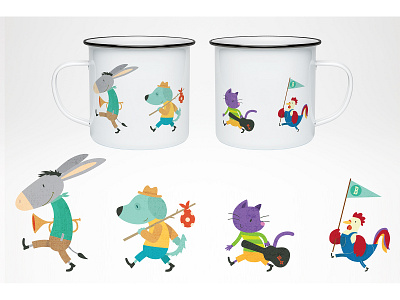 enamel mug illustration vector