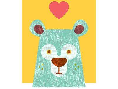 Bear illustration screenprint