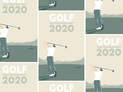 golf 2020 illustration poster vector illustration