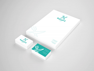 Knife & Fork Collateral business cards collateral letterhead