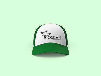 Oscar Gardening Services apparel branding cap logo