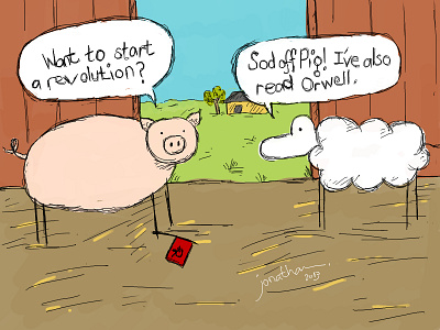 Revolution cow cow and sheep orwell pig sheep wacom webcomic