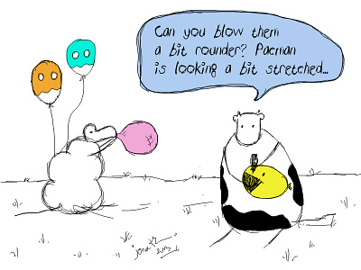 Pacman cow cow and sheep sheep wacom webcomic