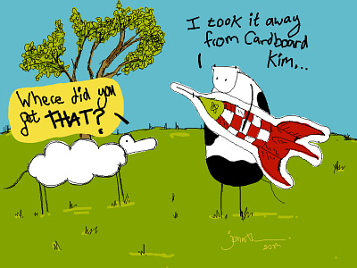 Cardboard Nuke bamboo cow and sheep illustration wacom webcomic