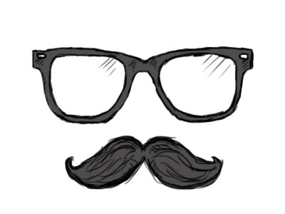 Dribble mustache logo
