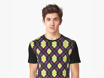 Pattern de purple graphic T-shirt design
