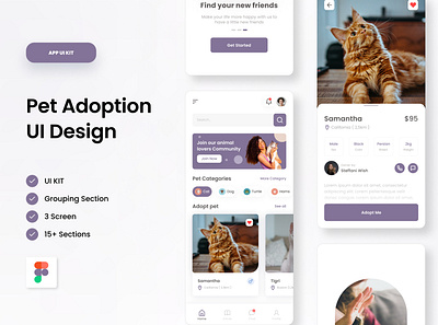 Pet Adoption Design app design for you graphic design mobile design uiux website design