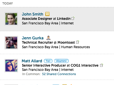 Linkedin - Profile Statistics (Who Viewed) analytics connections icons list order