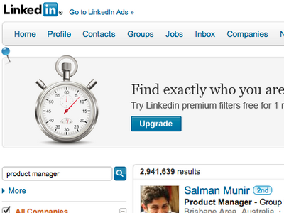 LinkedIn - Premium Search - Upsell