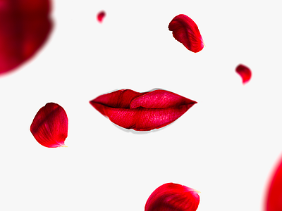 Flaunt campaign design fragrance illustration lips petals post poster art red rose scent social media website