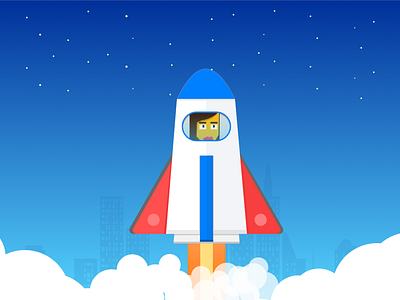 Morning Commute design game icon illustration life rocket space spaceship ui vector