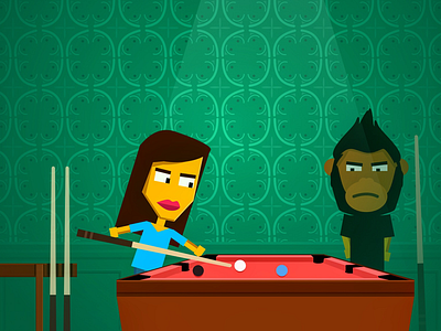 Killin the game 🎱 8 ball 9 ball billiards cue game monkey pool pool table room